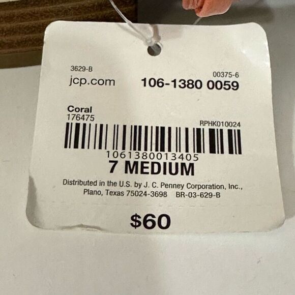 Liz Claiborne Twiggy Memory Foam Flip Flop T Strap Sandal Coral| Women Size 7 - Picture 5 of 9